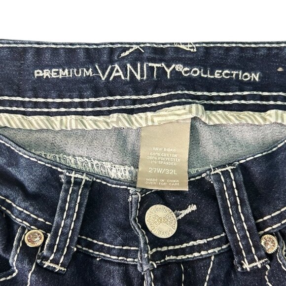 Vanity Premium Collection Dark Wash Embellished Skinny Jeans Size 27 W / 32 L - Picture 4 of 8